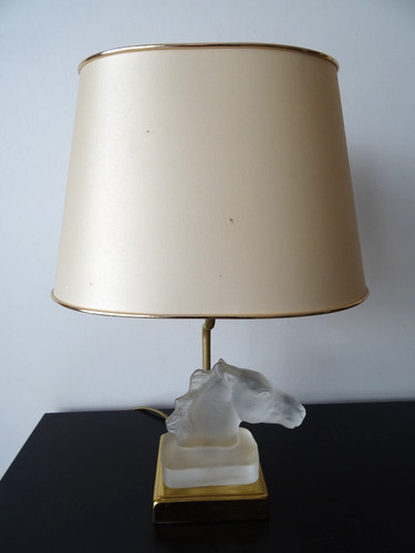 Lampe salon cheval verre - salon,