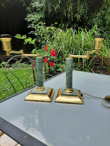 Paire lampes laiton et - de,